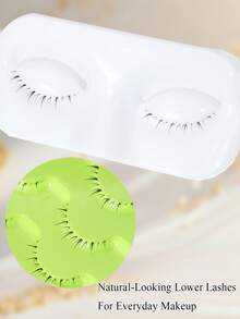 5 Pairs Clear Stem Lower Eyelashes, 3 Different Styles, Natural Lightweight Voluminous Manga Style False Lower Lashes, Soft Lightweight Comfortable, Suitable For Beginners, Perfect For Daily, Cosplay, Party And Holiday Makeup - View 3
