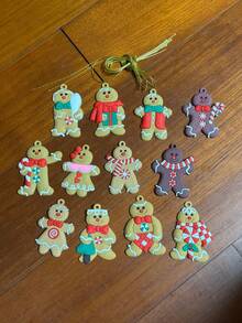 12pcs Gingerbread Man Ornaments For Christmas Tree Decorations For Christmas Party,Christmas Gift - Multicolor - View 11