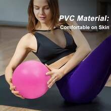 1pc Thick Anti-Puncture Fitness Training Yoga Ball/Pilates Ball, Purple And Pink Dual Color, Suitable For Yoga, Pilates, Stretching And Relaxation. Includes Inflation Tool - Multicolor - View 12