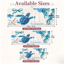 1 miếng lót chuột/thảm bàn phím mở rộng họa tiết collage đại dương ven biển với rùa biển, sứa, thuyền buồm và sao biển, cho văn phòng tại nhà và chơi game, kích thước S/M/L/XL - Xem 8