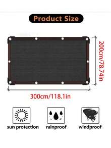 1pc Rectangular Sunshade Cloth - Breathable 95% Shade Durable Plastic With Reinforced Edges For Balcony, Garage, Pool, Lawn, Backyard Outdoor Use (No Ropes/Hooks Included), Lawn Sun Protection Reinforced Edge Shade Easyinstall Shade - A - View 9