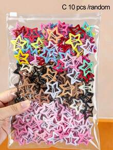 60/30/10pcs Jepit Rambut Bintang Anak Perempuan Jepit Rambut BB Warna-warni Aksesori Rambut Lucu Jepit Rambut Pink Cokelat Jepit Rambut Dahi Samping Poni Untuk Penggunaan Sehari-hari - MultiWarna - View 9