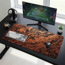 Alas Mouse Ekstra Panjang Motif Awan Cokelat, Desain Seni untuk Gaming, Kantor, dan Rumah, Hadiah untuk Teman dan Keluarga, Alas Karet, Alas Meja Belajar PC Laptop, Berbagai Ukuran, Alas Keyboard Komputer, Anti Selip - View 8