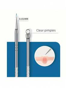 1pc Stainless Steel Blackhead Removal Tool Kit - Professional Acne Pimple Extractor Tools - Suitable For All Skin Types Acne Pimple Removal Tool Set - Fragrance-Free Portable Facial Care - Multiple Styles - View 3