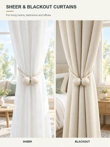 Magnetic Curtain Tiebacks, Elegant Braided Rope Curtain Clips, No-Drill Curtain Holders For Home Bedroom Window Decor - Magnetic Buckle - View 1