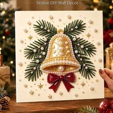 DIY Christmas Bell Pearl And Diamond Painting Set, Including Colorful Round Pearls And Rhinestones, Handmade Pearl And Diamond Art Set For Adults And Beginners, Holiday Gifts - Sets - View 6