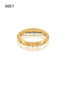 3Pcs 21K Gold Plated Ring Set, Rust-Resistant Gold Alternative Faceted Beaded Textured Stackable Finger Rings Band Jewellery Women - 01 - View 6