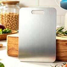 1pc Stainless Steel Cutting Board, Kitchen Essential - Large 304 Stainless Steel Cutting Board With Lid And Non-Slip Pad, Suitable For Countertop, Can Be Used For Cutting Meat, Vegetables, Bread And Baking, Kitchen Accessory - Silver - View 14
