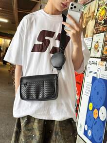 1pc New Men's Crossbody Bag, Niche Brand Street Fashion Versatile Shoulder Bag, Phone Bag For Women - Multicolor - View 3