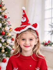 Pointed Christmas Hat Headband, Santa Claus Sticker And White Snowflake Holiday Photo Props, Perfect For Christmas - Multicolor - View 3