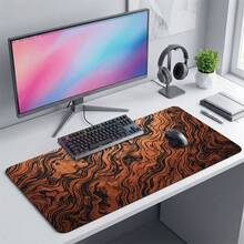 Alas Mouse Ekstra Panjang Motif Awan Cokelat, Desain Seni untuk Gaming, Kantor, dan Rumah, Hadiah untuk Teman dan Keluarga, Alas Karet, Alas Meja Belajar PC Laptop, Berbagai Ukuran, Alas Keyboard Komputer, Anti Selip - View 2