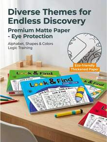 Tachimi 1 buah Buku Kerja Mencari Gambar Tersembunyi yang Menyenangkan, Permainan Cari & Temukan & Halaman Aktivitas Mewarnai, Sempurna untuk Hiburan Akhir Pekan Anak-anak, Interaksi Permainan Keluarga, Perjalanan Liburan & Hadiah Kejutan Hari Raya - MultiWarna - View 11