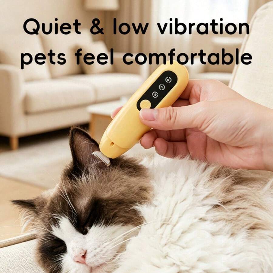 LED Pet Claw Trimmer Type-C Rechargeable Quiet Low Vibration Pet Grooming Clipper 18mm Wide Ceramic Blade Head Wireless Shaver Suitable For Cat And Dog Paws, Ears, Face Local Hair Trimming - Multicolor - View 1