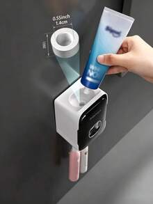 Wall-Mounted Automatic Toothpaste Dispenser (With Toothbrush Holder) - Bathroom Accessories Set, Home Bathroom Decor, Autumn Decor, Back To School Essential - A - View 8