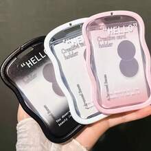 1 Set Durable Transparent PVC Student ID And Access Card Holder - With Sliding Cover, Keychain And Meal Card, Easy Card Identification - Includes Lanyard And Cute Pendant - Multicolor - View 5