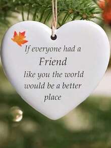 1pc New Friendship Hanging Ornament, 2D Flat Friendship Pendant, Wind Chime Decoration, Suitable For Christmas Tree Decoration And Year-Round Home Decor, Perfect Gift For Friends, Meaningful Keepsake, Flat Hanging Ornament - Multicolor - View 6