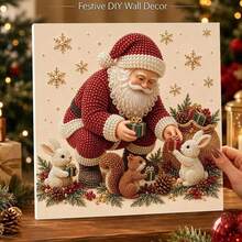 مجموعة رسم اللؤلؤ الملونة DIY، بابا نويل، مناسبة لديكور جدران المنزل أو المكتب، هدية عطلة مثالية، ديكور عيد الميلاد، عمل فني للعطلات، مجموعة DIY يدوية الصنع - أطقم - مشاهدة 6