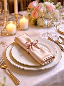 2-12pcs Metal Bow Napkin Rings, Luxury Round Metal Napkin Holders, Wedding, Party And Holiday Banquet Table Decor - Rose Gold - View 10