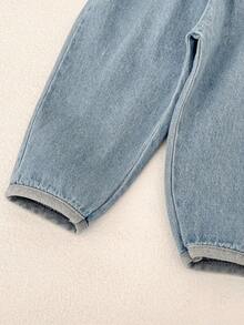 Baby Jeans Pants, Cute Unisex Baby Girl Denim Trousers, Versatile Casual Long Pants, Fashion Carrot Pants, Suitable For Spring And Autumn - Light Wash - View 10