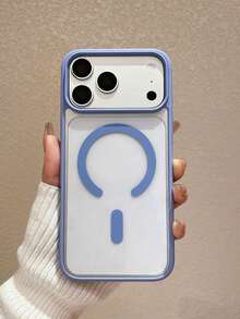 Glacier Magnetic Wireless Charging Phone Case, Cover, Fashion Transparent Back Panel Glacier Blue Soft Edge Magnetic Large Window Phone Shell, Built-In Magnetic Ring Supports Wireless Charging, Premium Minimalist Texture, Raised Lens Frame Full Coverage Anti-Drop Soft Shell, Ideal Gift For Valentine's Day, Birthday, Compatible With Phone Case, Compatible With IPhone12/13/14 Pro/15/15 Pro Max/16/16 Pro Max/17/17e/17 Pro Max/18 Pro Max, Quick Ship Items - Multicolor - View 3
