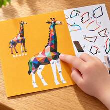 1 Set Kids 3D Geometric Collage Handmade DIY Puzzle Stickers Focus Training Early Education Educational Toy - Multicolor - View 5