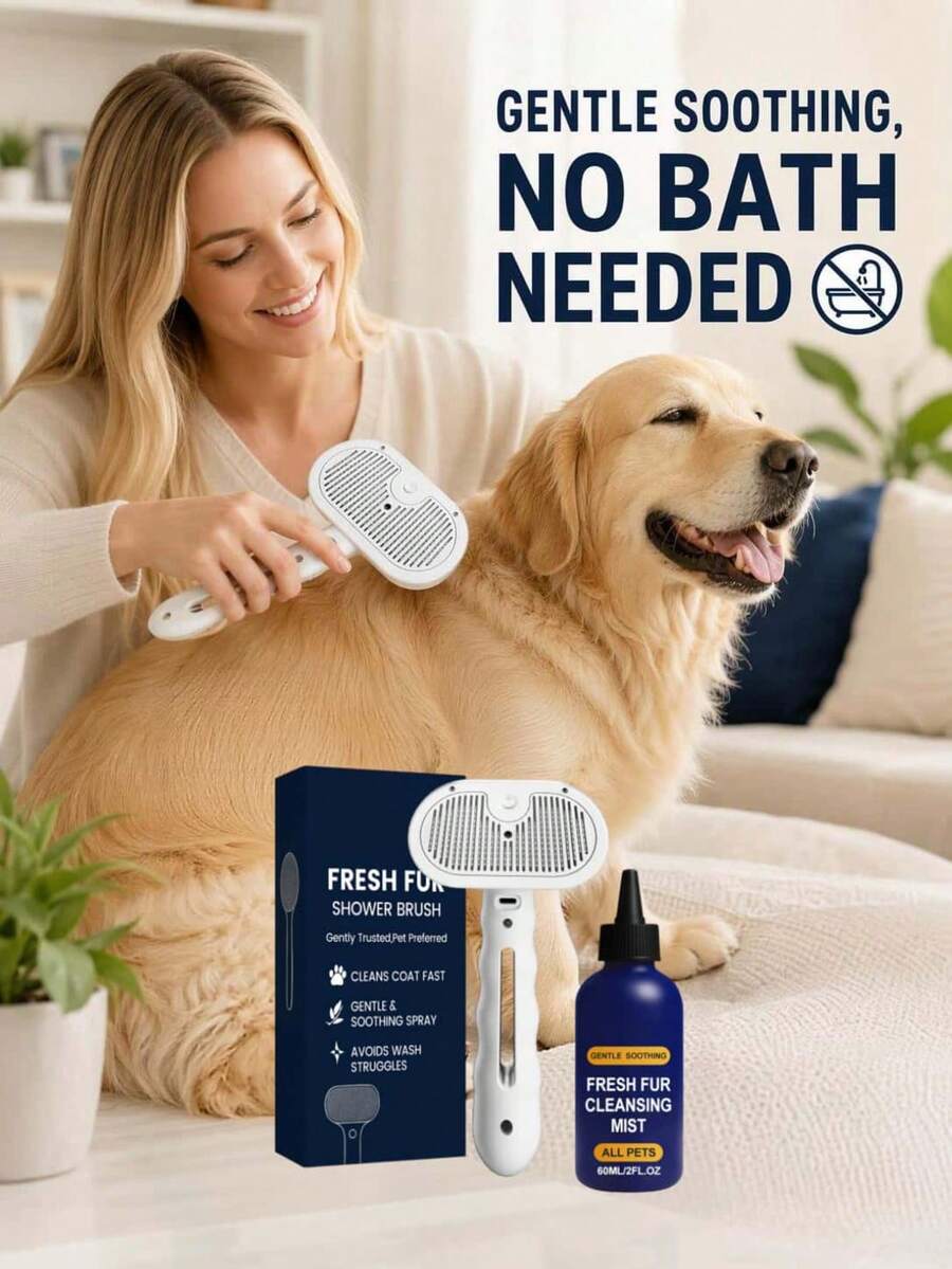 Pet Hair Cleaning Spray Set, Softens Hair, Detangles, Fluffs And Smooths, Daily Care For Dogs And Cats