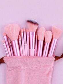 Professional Makeup Brush Set, Including Foundation Brush, Eyeshadow Brush, Etc., Handle Made Of Plastic, Bristles Made Of Soft Synthetic Material, Random Color And Style. Product Name: Makeup Brush Set, Makeup Tool Set, Makeup Gift Set. - Pink - View 1