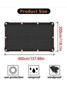 1pc Rectangular Sunshade Cloth - Breathable 95% Shade Durable Plastic With Reinforced Edges For Balcony, Garage, Pool, Lawn, Backyard Outdoor Use (No Ropes/Hooks Included), Lawn Sun Protection Reinforced Edge Shade Easyinstall Shade - A - View 6