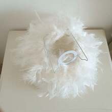 Trending Feather Lamp Shade, Bedroom Pendant Light Replacement Shade, Minimalist Fire-Shaped Feather Lamp Shade, Romantic Wedding Atmosphere Lamp Shade Accessory, Shade Only - A - View 8