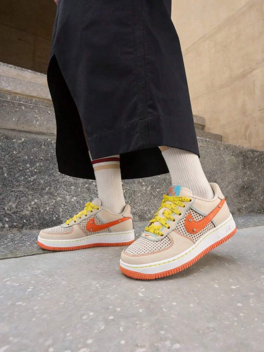 Nike Air Force 1 Low Versatile Comfortable Dopamine GS Non-Slip Durable Low-Top Sneakers Yellow - Yellow - View 1