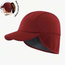Women's Winter Reflective Fleece Ponytail Cap With Ear Flaps, Baseball Cap, Ponytail Cap, Winter Ski Ear Flaps Knit Warm Windproof Ushanka Hat - Multicolor - View 13