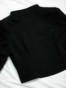 Women Fall Fashion Elegant Casual Vintage Black Short Jacket For Office Work Party Going Out - Black - View 7