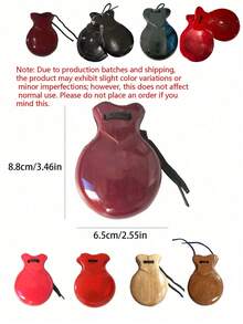 Spanish Wooden Flamenco Castanets, Traditional Flamenco Musical Instrument For Adults, With Hanging Rope, Suitable For Dance Performance And Music Education, Spanish Souvenir Gift, Wooden Percussion Instrument For Beginners, Comes With Exquisite Gift Bag - Multicolor - View 10
