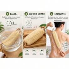 1 miếng xơ mướp tự nhiên nguyên miếng dùng cọ lưng, bông tắm chà xát cơ thể tẩy tế bào chết cho da - Màu vàng - Xem 5