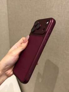 Soft Touch Solid Burgundy Contrast Border Phone Case, Shockproof Protective Shell, Ideal Gift For Friends, Mom, Best Friend, Compatible With Apple 17/ 16/ 15/ 14/ 13/12/11/Air/ 17/18 Pro Max - Cherry Purple - View 2