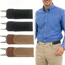 Men's No-Buckle Elastic Waist Belt, Metal Hook Style No-Buckle Elastic Waist Belt, Unisex - Multicolor - View 13