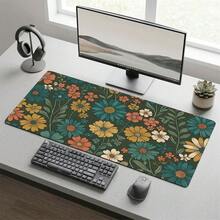 Green Floral Extra Long Mouse Pad, Gaming Office Home Art Design, Gift For Friends And Family, Rubber Base, PC Laptop Study Desk Mat, Multiple Sizes, Computer Keyboard Pad, Non-Slip And Smooth - View 7
