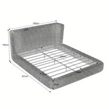160x200 cm sängram. Sängram med vadderad huvudgavel, förstärkt stålram, utan boxspring – enkel montering, hög stabilitet, madrass ingår ej. - Brun - Visa 11