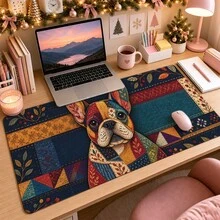 1pc Fall Raccoon Mouse Pad, Patchwork Woodland Animals, Mushrooms And Autumn Leaves Extended Desk Mat For Home Office And Gaming, Sizes S/M/L/XL - View 6