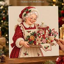 رسمة الماس DIY لعيد الميلاد للجدة، مع إطار داخلي، مناسبة للبالغين والمبتدئين، مزينة باللؤلؤ، هدية ديكور حائط احتفالية، ديكور منزلي، حرفة ديكور العطلات، طقم رسم الماس للبالغين - أطقم - مشاهدة 6