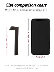 1pc 6 Inch Embossed Door Number, 152mm Metal Modern Address Plate #0-9, Outdoor Address Sign, Metal Door Number - Multicolor - View 3