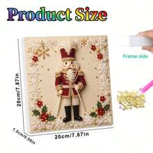 DIY Christmas Colorful Pearl Diamond Painting With Inner Frame For Adults And Beginners, Accented Pearls, Holiday Wall Decor Gifts, Home Decor, Holiday Decoration Crafts Diamond Painting Kit For Adults - Sets - View 4