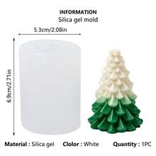 2pcs Christmas Tree Candle Silicone Mold, Christmas Holiday Decoration Mold, Candle Plaster Aromatherapy Ornament DIY Silicone Mold - White - View 9