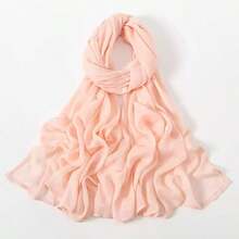 1 Piece Of 180*85 Cm Women's Modal Solid Color Viscose Breathable Soft Modal Headscarf Scarf, Suitable For Abaya Robes, Dresses, Etc. - Baby Pink - View 6