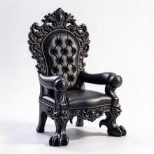 1pc Gothic Style Mini Throne Ornament, Vintage Carved Black Throne, Miniature Realistic Chair, DIY Scene Accessory, Creative Desktop Decor Craft, 8.7*6.4cm - A - View 1