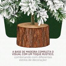 EX DECOR Árvore De Natal Pequena Pé de Madeira Pinheiro Verde Nevada Luxo 60cm - 60 Galhos - Multicolorido - Visão 7