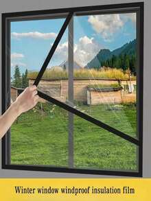 Indoor Windproof And Warm Windows In Winter, Thermal Insulation Film, Transparent Film,Screen Window, Door Curtain,No Drilling Required, Easy To Install - Winter Windproof Film - View 3