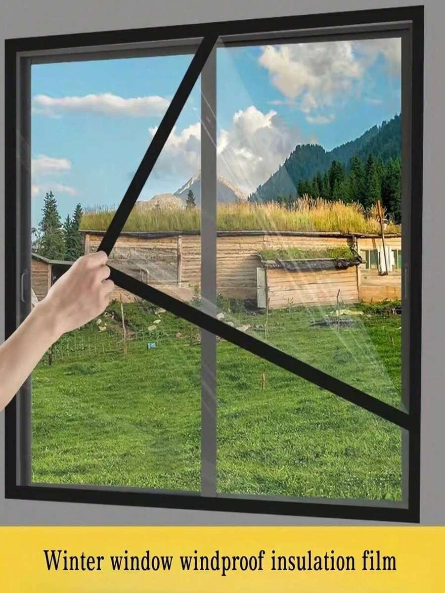 Winter Indoor Windproof & Warm Window Insulation Film, Transparent Thin Film, Screen Door Curtain, No-Drill Easy Installation - Winter Windproof Film - View 1
