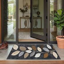 1pc Leaf Pattern Runner Rug, Soft Comfortable Bedroom Carpet, Washable Rug, Suitable For Front Door, Entrance, Hallway, Kitchen, Bedroom, Dorm, Dining Room, Skin-Friendly Carpet, Living Room Rug, Sofa Seat Rug, Area Rug, Creative Versatile Home Decor Rug, Large Living Room Carpet, Bedroom Carpet, Walk-In Closet Rug, Room Decor, Gift For Family And Friends - Multicolor - View 7