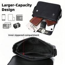 KAIDUCH Punk-Style Crossbody Bag For Men Stylish Men's Sling Bag Large Capacity Shoulder Bag For Travel, School & Daily Use Perfect Gift For Men - Black - View 3